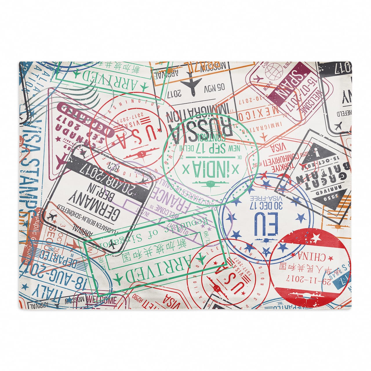 World Stamps 18" x 14" Cotton Twill Placemat